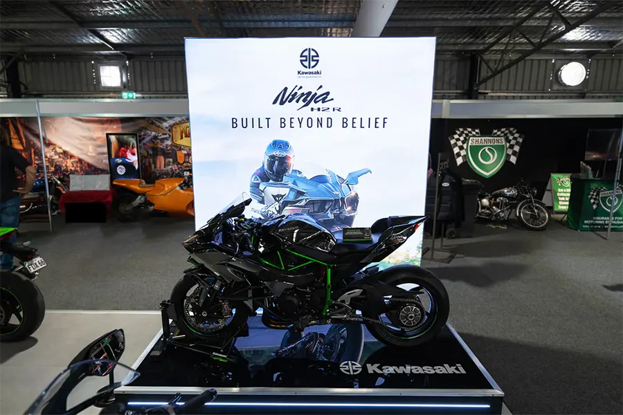 motorcycle displayed in store