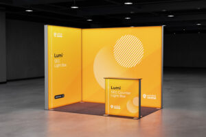 Auburn Lumi SEG Lightbox 3m x 2m Exhibition Display Stand for exhibition, tradeshow, event & retail displays by Exhibitcentral.com.au